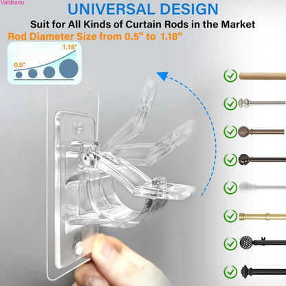 No-Drill Curtain Rod Mounting Hooks